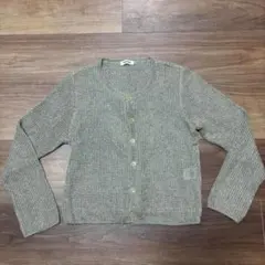 Plantation カーディガン ベージュ M メッシュ リネン混 日本製