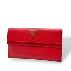 【大人気】PRADA プラダ　レッド サフィアーノレザー 長財布　希少　レア