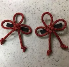 組紐 髪飾り 几帳結び ベビークリップ付き　2個セット　1点限定