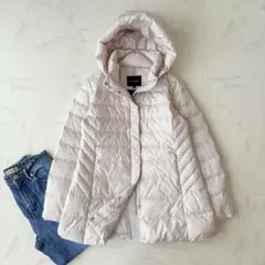 美品✨《アンタイトル》細見えシルエット♡ミディ丈タフタダウンコート