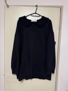 バブルス 黒の襟付き長袖セーター bubbles ワンピース