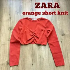 ZARA ✸オレンジ ショート丈ニット✸L