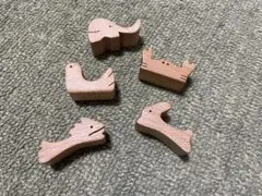 木製動物型箸置き5個セット