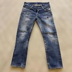 ダメージ加工ストレートデニム