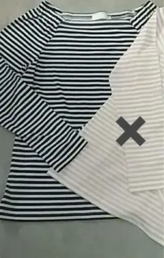 earth music&ecology ボーダー　オフショルプルオーバーSサイズ