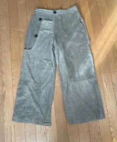 オリーブグリーン ワイドレッグ ガウチョパンツ