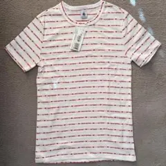 新品未使用⭐︎プチバトー ハートジャカード半袖TシャツSのサムネイル