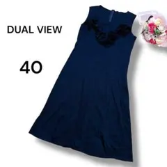 【デュアルビューDUAL VIEW】ノースリーブ　フリル　カットソーワンピースL
