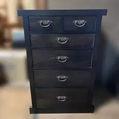 和箪笥 小箪笥 黒塗り 木製チェスト 6段 収納家具