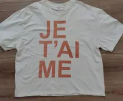 ichiイチ　JE T'AIME ロゴプリント 半袖Tシャツ　アイボリー色のサムネイル