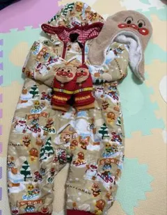 アンパンマン ジャンプスーツ　スノーウェア　フード付きアウター 90 3点セット