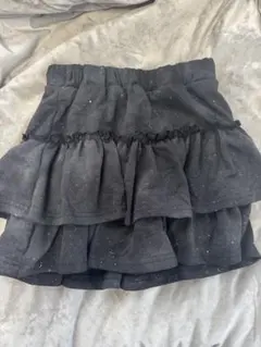 ラメ入り ブラック ミニスカート キュロットのサムネイル