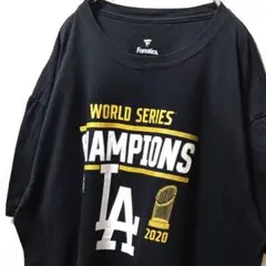 ファナティクスMLB L.Aドジャース ロゴ Tシャツ ブラック 黒 古着