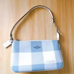 【極美品】COACH コーチ　アクセサリーポーチ　ノリータ　格子柄　チェック