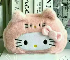 可愛いキティぬいぐるみマルチポーチ ペンケース 大容量ふわふわコスメポーチ