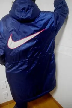 レア 90's 銀タグ ナイキ Nike ビッグロゴ入り ベンチコート XL