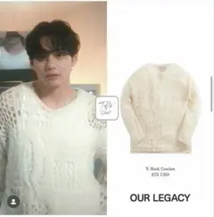 【美品】ロゴ繍 S コットンポリエステル 長袖ニットニット BTSテヒョン着用 BTS V、どんな私物も完売する'ミダスの手'神話を再び証明 #テテ ニット
