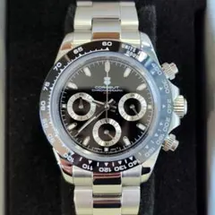 【美品】Corgeut デイトナ オマージュ ブラック クロノグラフ クオーツ