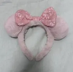 ディズニーカチューシャ もこもこ ミニー ピンク