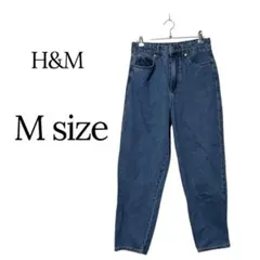 H&M ハイウエストテーパードデニムパンツM コットン100%