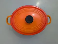 ジャンク】ル・クルーゼ ココット・オーバル 27cm オレンジ 両手鍋
