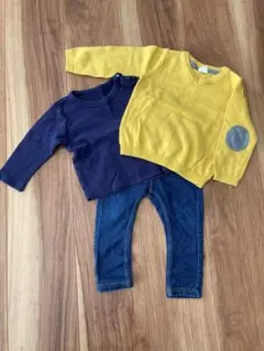 3点セット　ニット&カットソー&デニムパンツ