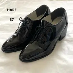 HARE レースアップ　エナメルシューズ　M ブラックのサムネイル