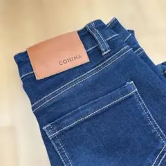 【COHINA】伸縮性あり　ダークブルースリムフィットデニム