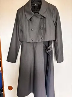 グレー ワンピーススーツ ダブルブレスト