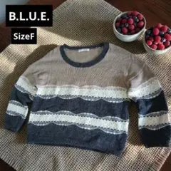 ​【美品】キャン B.L.U.E. アルパカ混 ドロップショルダーニット F
