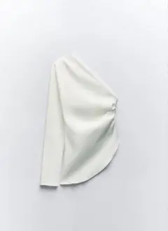 ZARA 新品タグ付き　ギャザーディテール　アシンメトリー　トップス
