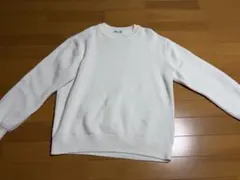 GU ホワイト M リブ編みセーター