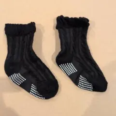 黒いリブ編みベビー靴下