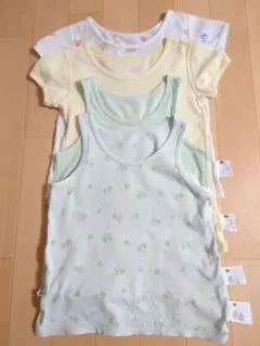 ユニクロ　コットンメッシュタンクトップ　半袖　肌着　110　4枚