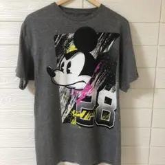 Disney ミッキーマウスTシャツ 28 NASCARテーマ　Lサイズ グレー