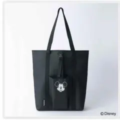 ミッキーマウス 便利な防滴ポケット付き ビッグトート