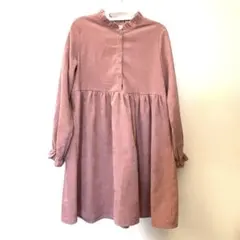 コーデュロイ ピンク 長袖 ワンピース 150㎝