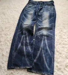 00s Y2K Levi's　502 ストレートデニム 　鬼ヒゲ　フェード