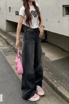 ハイウエストワイドデニムパン￼ツ[cu511]／GRL