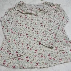 futafuta 花柄フリル襟長袖シャツ 120cm