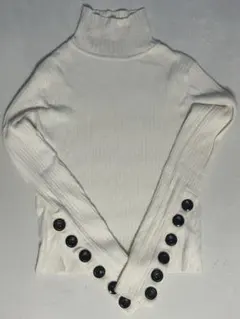 ZARA ホワイト リブニット トップス