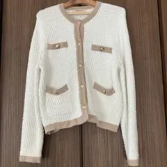 Apuweiser-riche ノーカラー　ニットジャケット