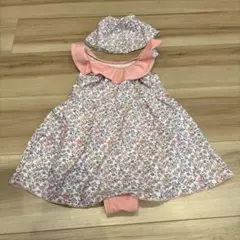 ブランシェス　花柄　水着&帽子　100