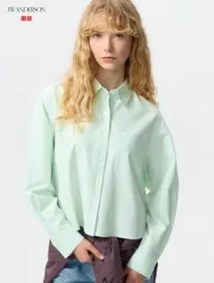 新品 ユニクロ JW ANDERSON オックスフォードシャツ グリーン L