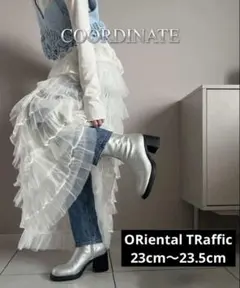 美品ORiental TRaffic ショートブーツ 厚底 太ヒール 23cm