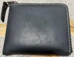 亀登鞄製作所 コンパクト財布 本革 コインケース L字ファスナー (ブラック)