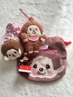 Monchhichi ぬいぐるみ マスコット 巾着セット