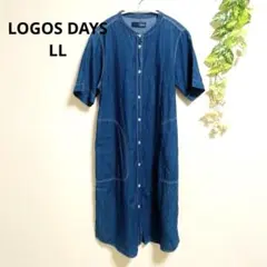 【LOGOS DAYS】ロゴスデイズ デニムワンピース LL 大きいサイズのサムネイル