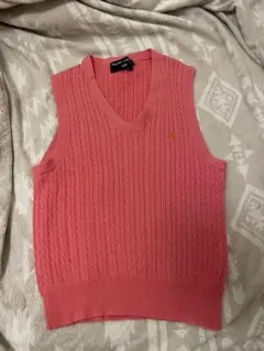 Ralph Lauren ピンク Vネック ニットベスト　ラルフローレン