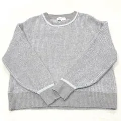 【SEASON REASON】配色ラインプルオーバーニット　グレー